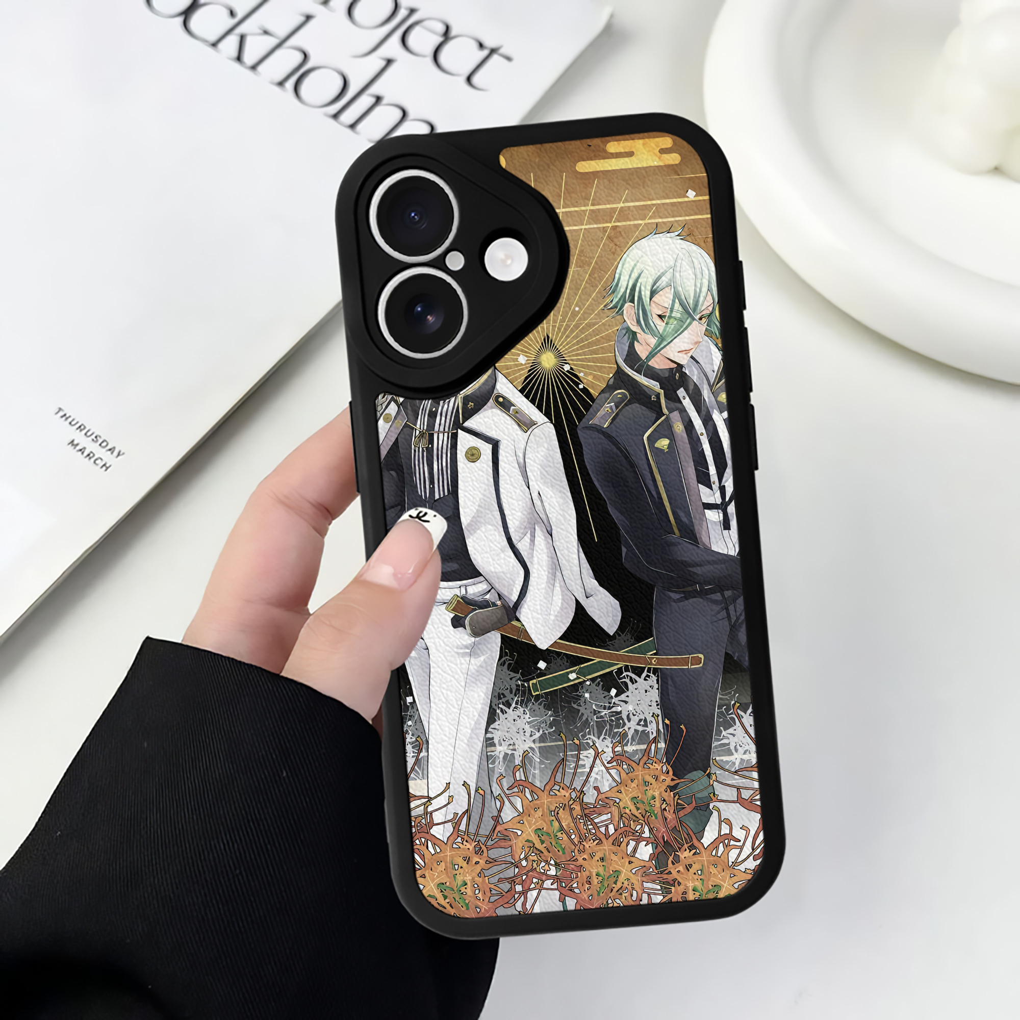 （画像用） 刀剣乱舞 Touken Ranbu 【iPhone 16シリーズ対応】シリコンスマホケース（レザー調） 材質：シリコン